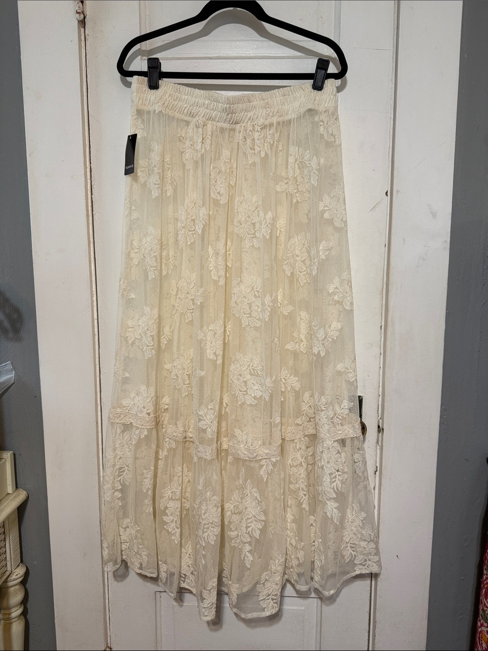 torrid Cream Lace Tiered Maxi Skirt